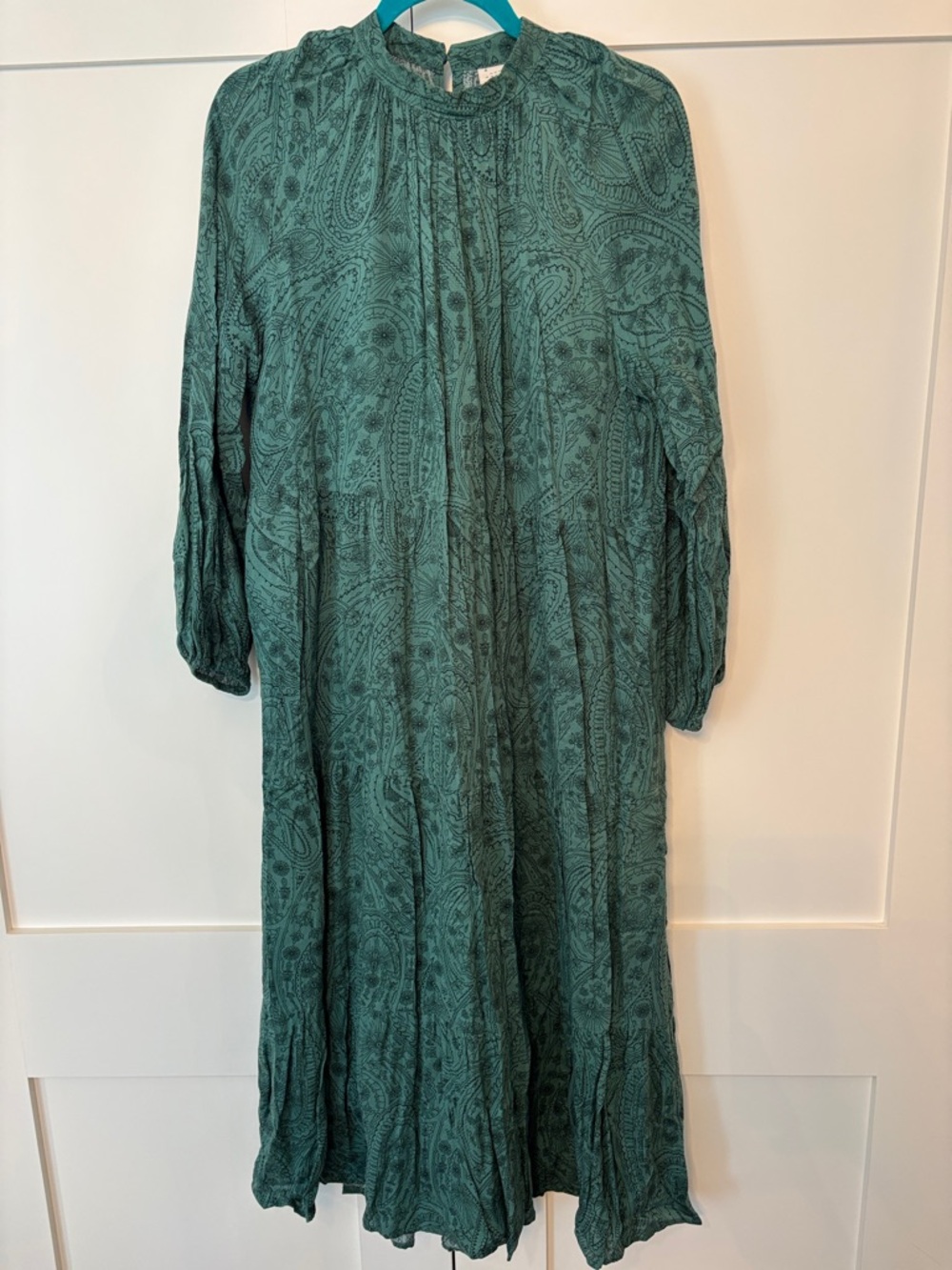 a new day green Paisley Maxi Dress Sz M